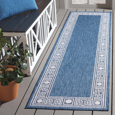 Safavieh Beach House 2'-2" x 10'-0" Rug in Blue / Ivory