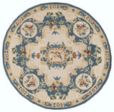 Safavieh Micro-Loop 5'-0" x 5'-0" Rug in Cream / Blue