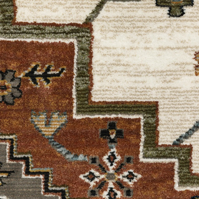 Oriental Weavers Sphinx KEIRA KEI03 Rust Medallion Rugs - room scene 2