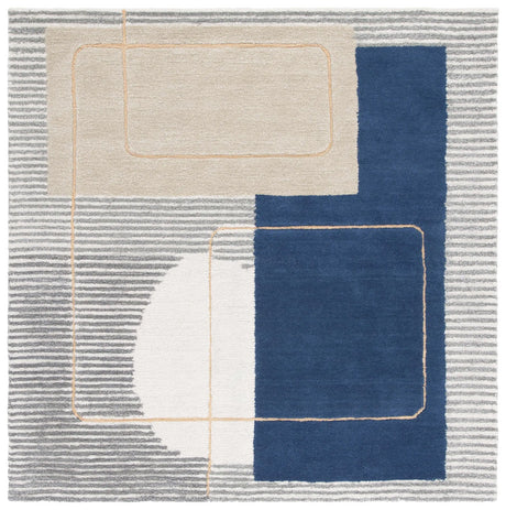 Safavieh Ebony 5'-0" x 5'-0" Rug in Beige / Blue