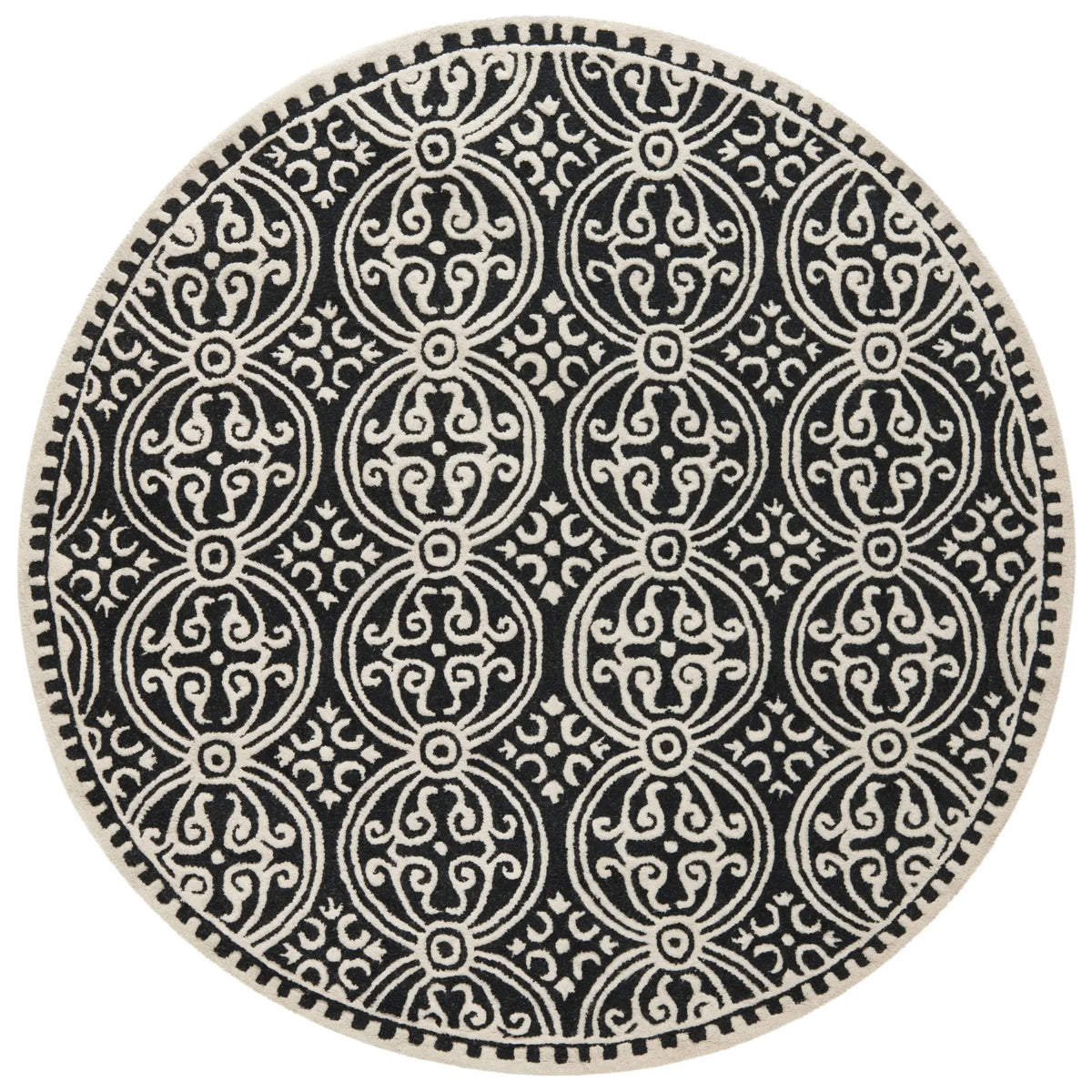 Safavieh Cambridge 6'-0" x 6'-0" Rug in Black / Ivory