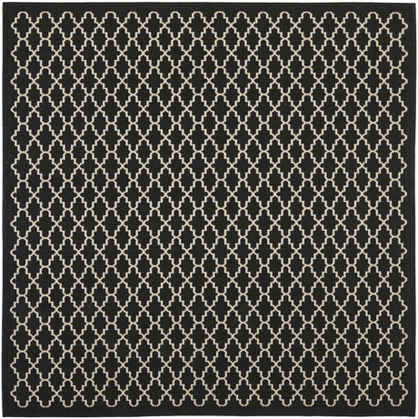Safavieh Courtyard 6'-7" x 6'-7" Rug in Black / Beige