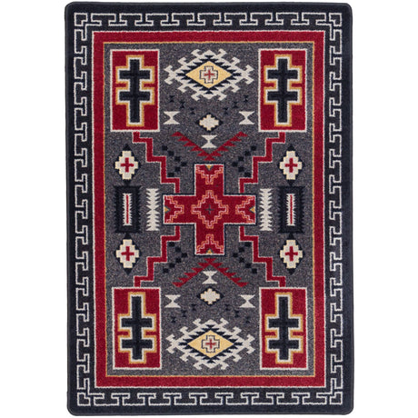 American Dakota Double Cross Gray Rug