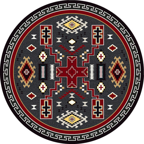 American Dakota Double Cross Gray Rug