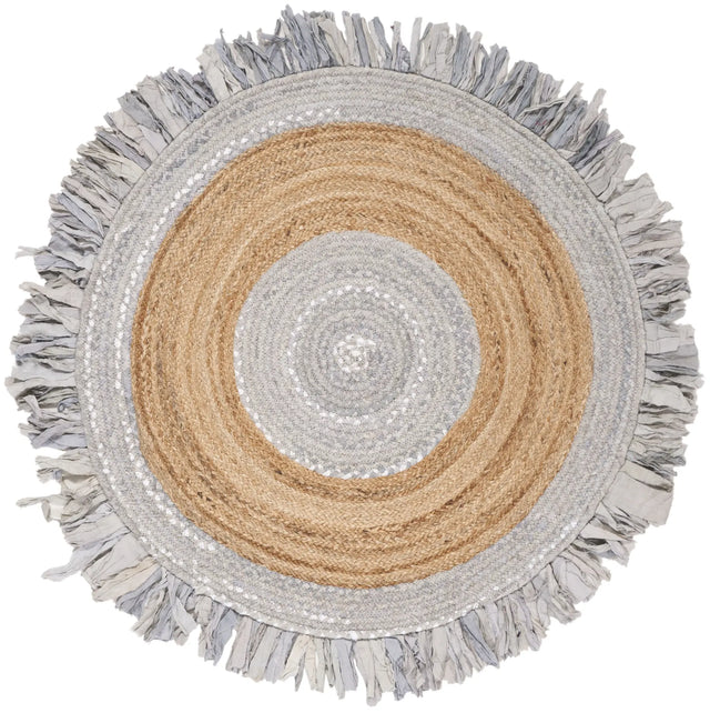 Safavieh Cape Cod 4'-0" x 4'-0" Rug in Light Grey / Natural