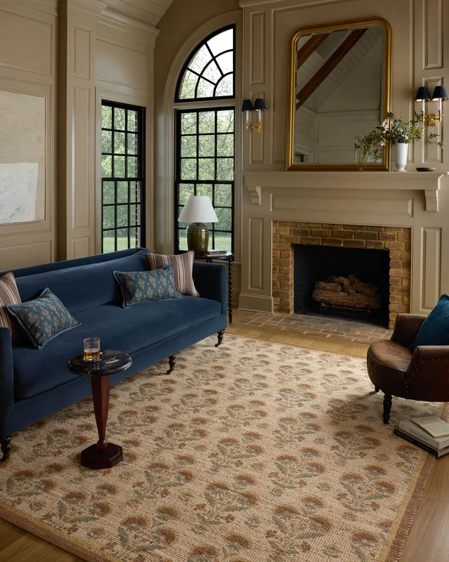 Chris Loves Julia x Loloi Rue RUE-01 Wheat / Sage Rug - room scene 3
