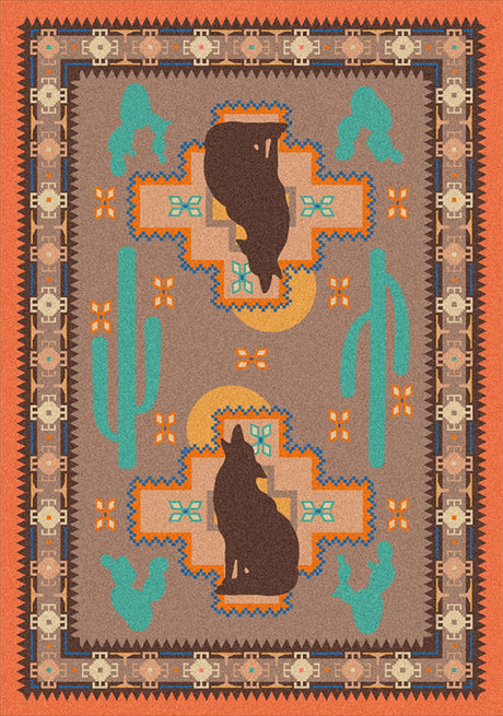 American Dakota Howl at the Moon Desert Rose Rug