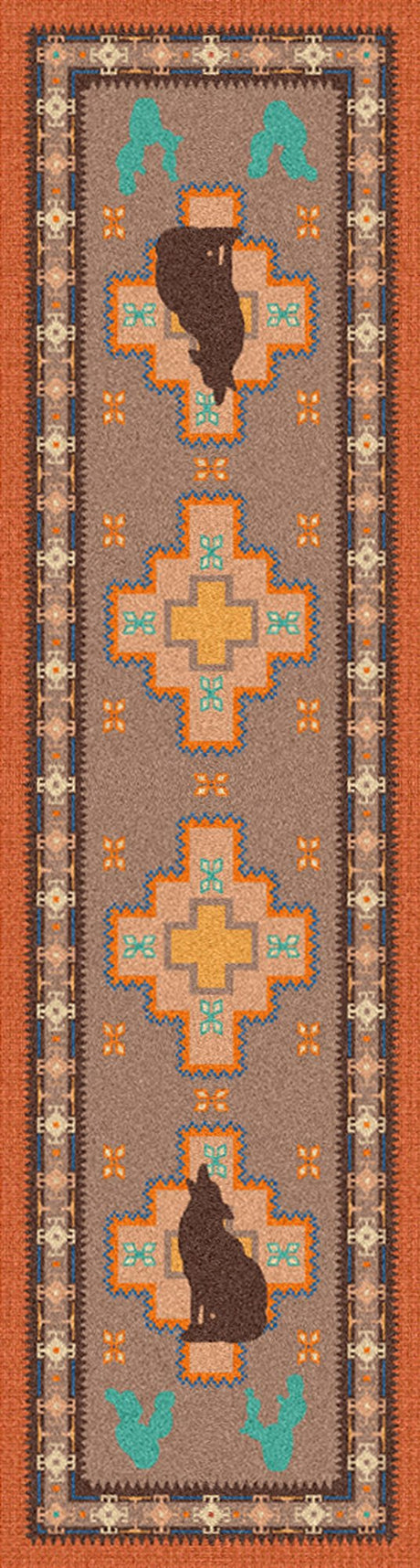 American Dakota Howl at the Moon Desert Rose Rug