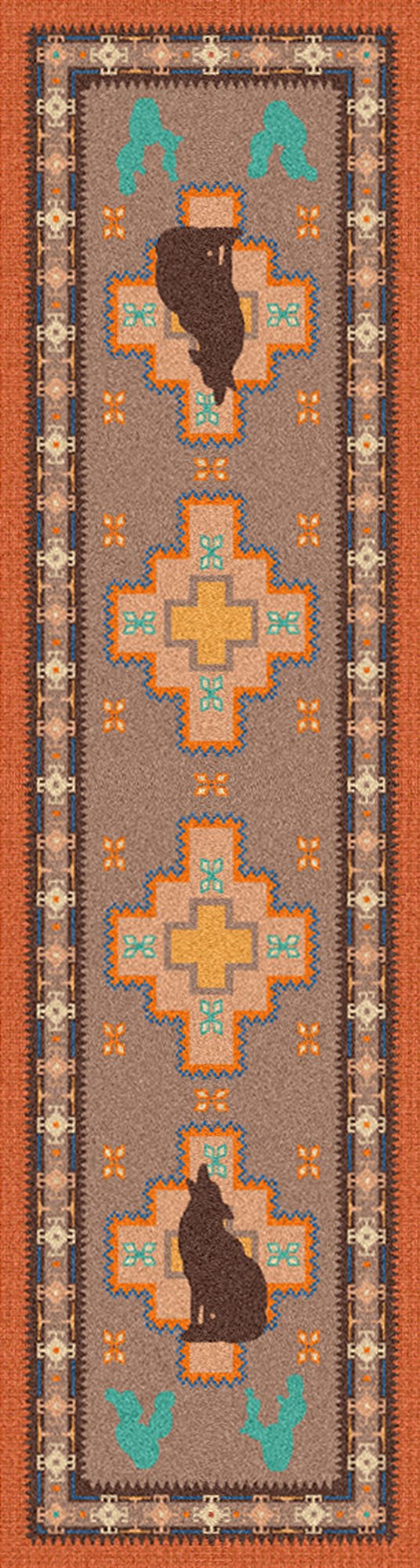 American Dakota Howl at the Moon Desert Rose Rug