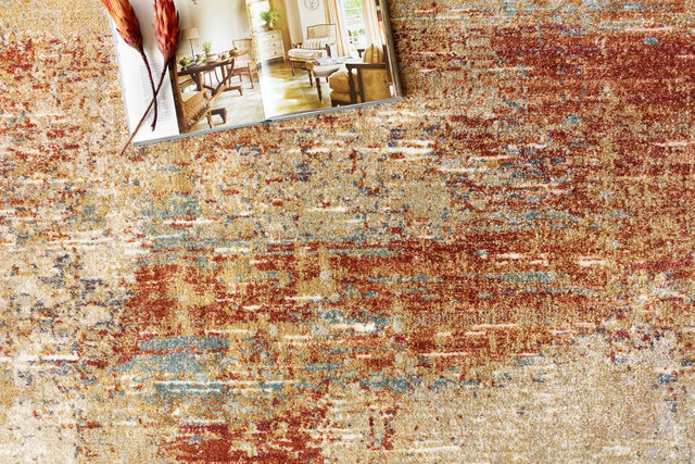 Loloi Augustus Ags-02 Terracotta Rugs - styled aerial 1
