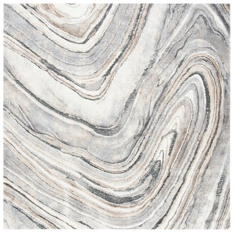 Safavieh Cyrus Shag 6'-7" x 6'-7" Rug in Ivory / Grey