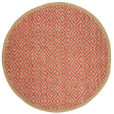 Safavieh Natural Fiber 6'-0" x 6'-0" Rug in Fuchsia / Natural
