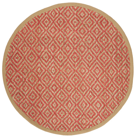 Safavieh Natural Fiber 6'-0" x 6'-0" Rug in Fuchsia / Natural