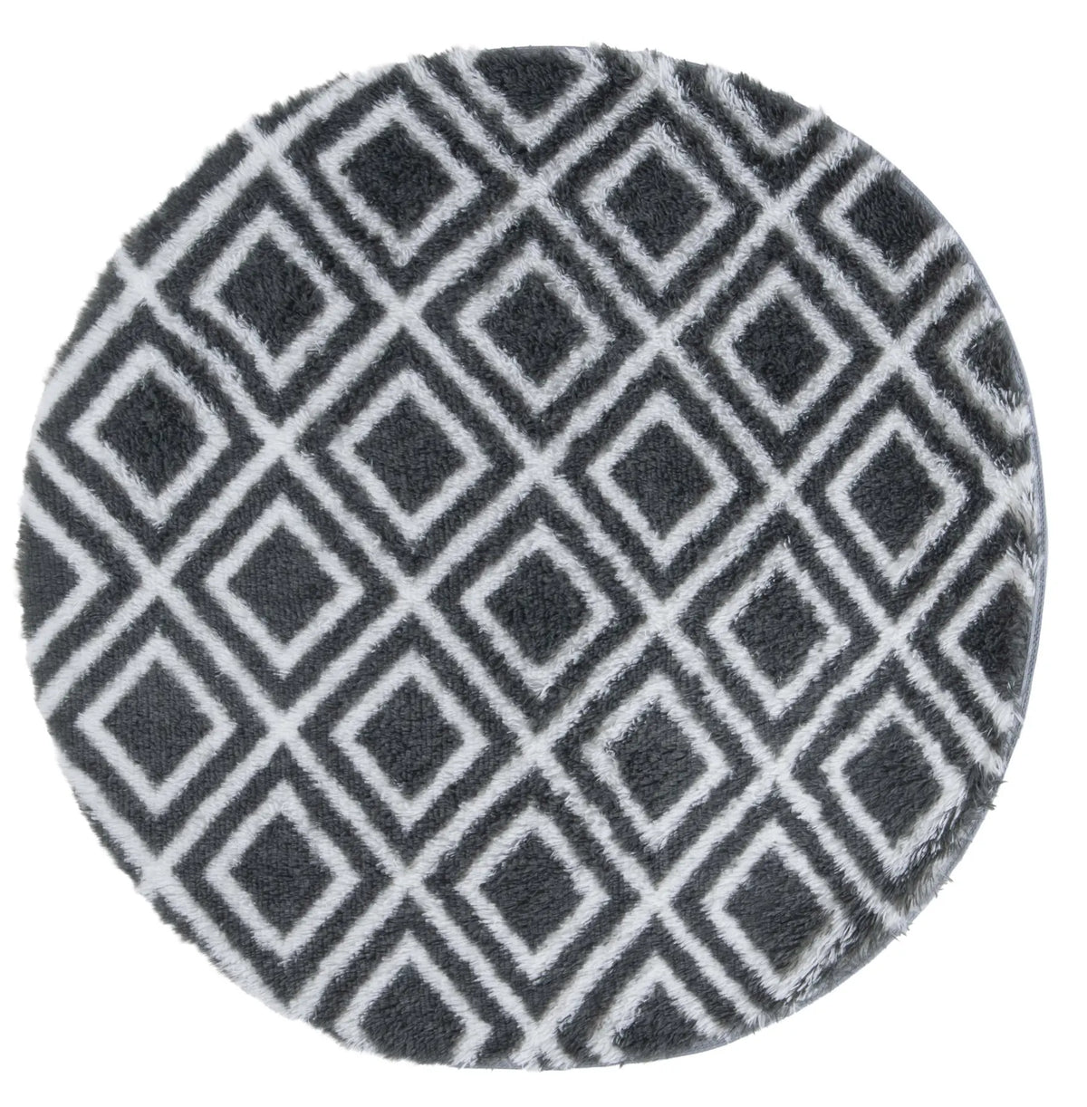Safavieh Rainbow Shag 4'-0" x 4'-0" Rug in Charcoal / White