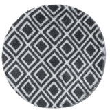 Safavieh Rainbow Shag 4'-0" x 4'-0" Rug in Charcoal / White
