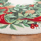 Safavieh Vintage Posters 5'-0" x 5'-0" Rug in Ivory / Green