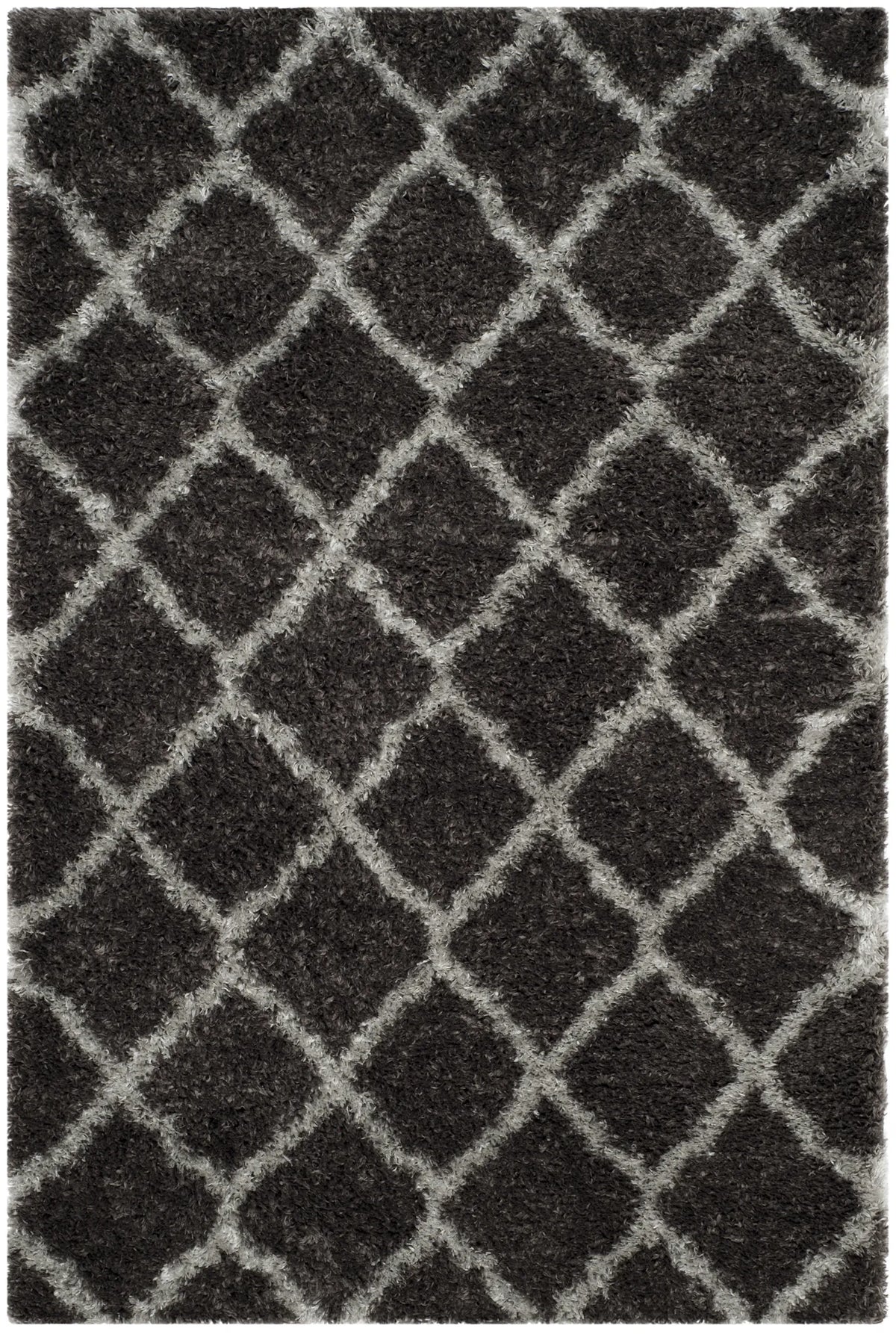 Safavieh Indie Shag 4'-0" x 6'-0" Rug in Dark Grey / Grey