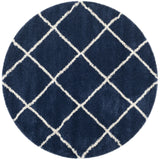 Safavieh Hudson Shag 5'-3" x 5'-3" Rug in Navy / Ivory
