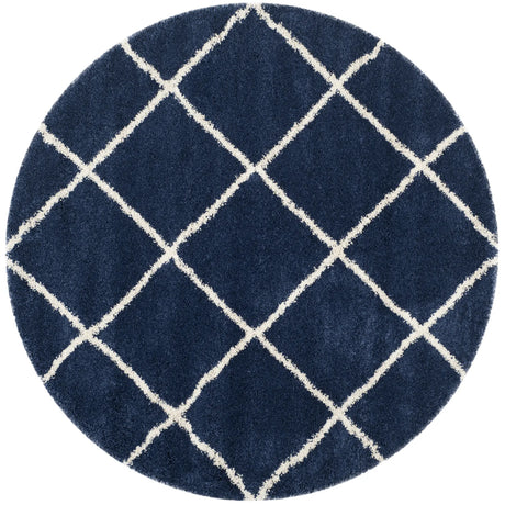 Safavieh Hudson Shag 5'-3" x 5'-3" Rug in Navy / Ivory