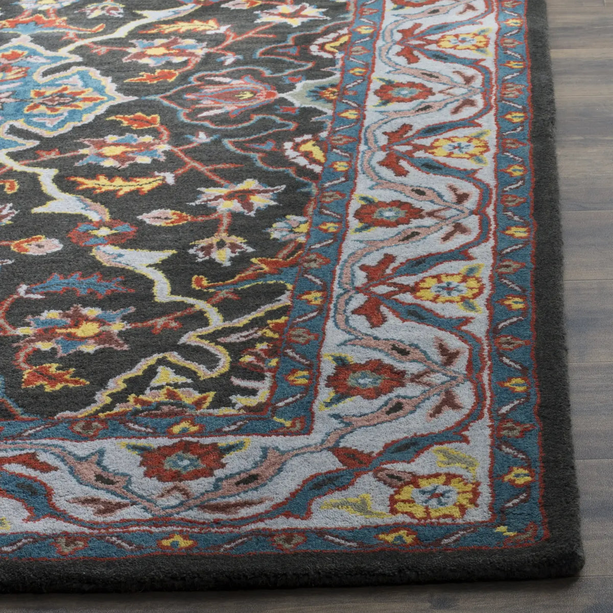 Safavieh Heritage 4'-0" x 6'-0" Rug in Charcoal / Ivory