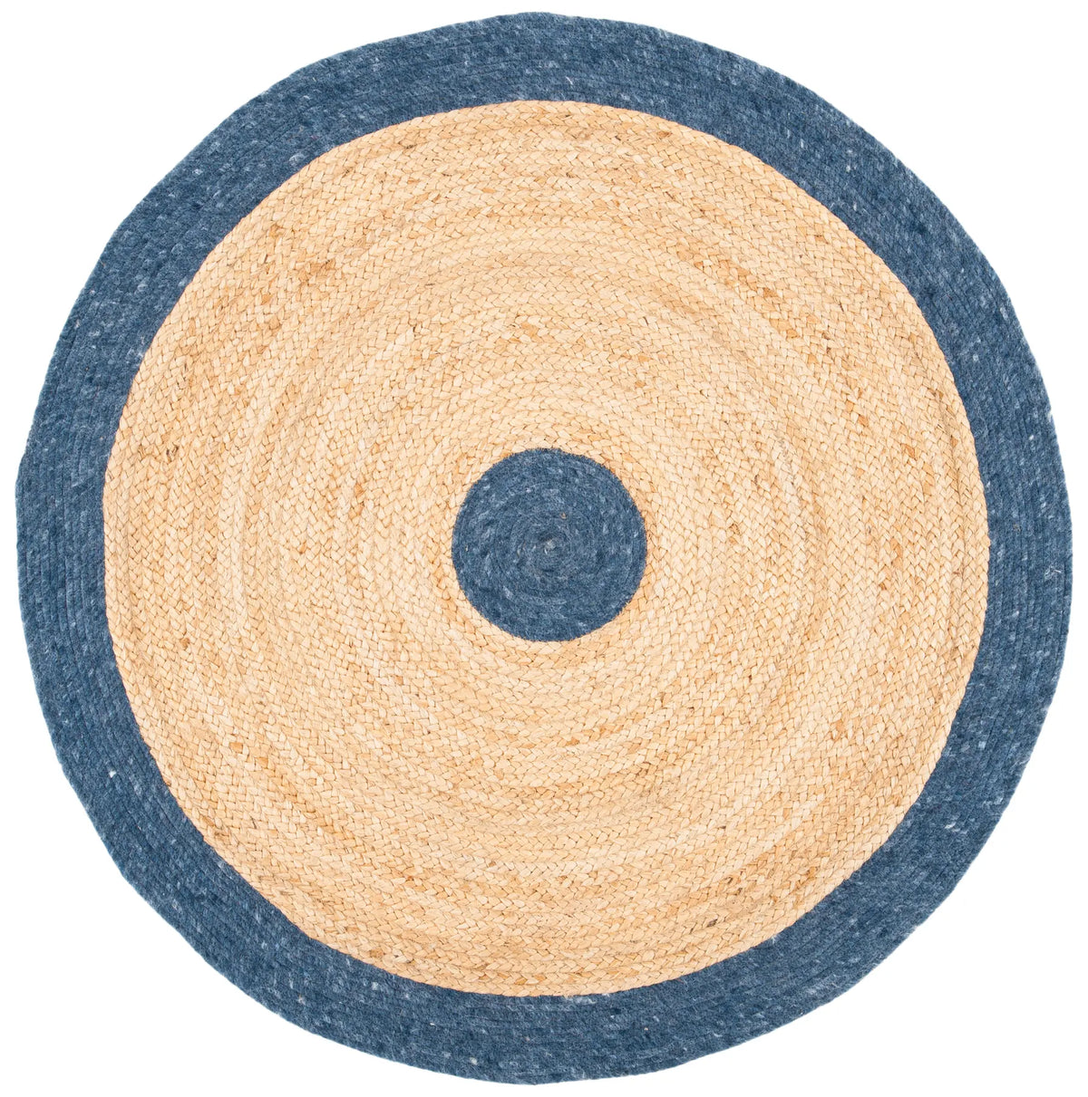 Safavieh Braided 3'-0" x 3'-0" Rug in Navy / Natural