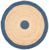 Safavieh Braided 3'-0" x 3'-0" Rug in Navy / Natural