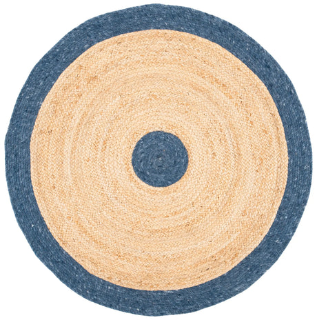 Safavieh Braided 3'-0" x 3'-0" Rug in Navy / Natural