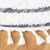 Safavieh Moroccan Tassel Shag 6'-7" x 6'-7" Rug in Black / Ivory