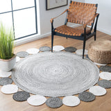 Safavieh Cape Cod 5'-0" x 5'-0" Rug in Charcoal / Ivory