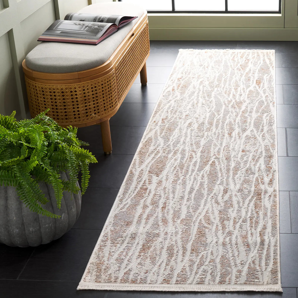 Safavieh Mila 2'-2" x 8'-0" Rug in Beige / Grey