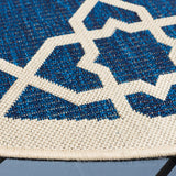Safavieh Courtyard 6'-7" x 6'-7" Rug in Navy / Beige