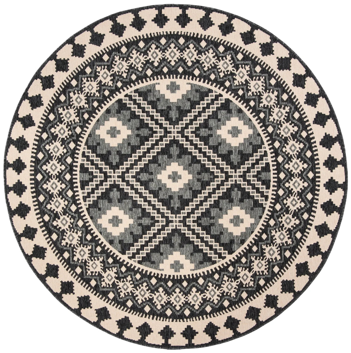 Safavieh Veranda 5'-3" x 5'-3" Rug in Ivory / Grey