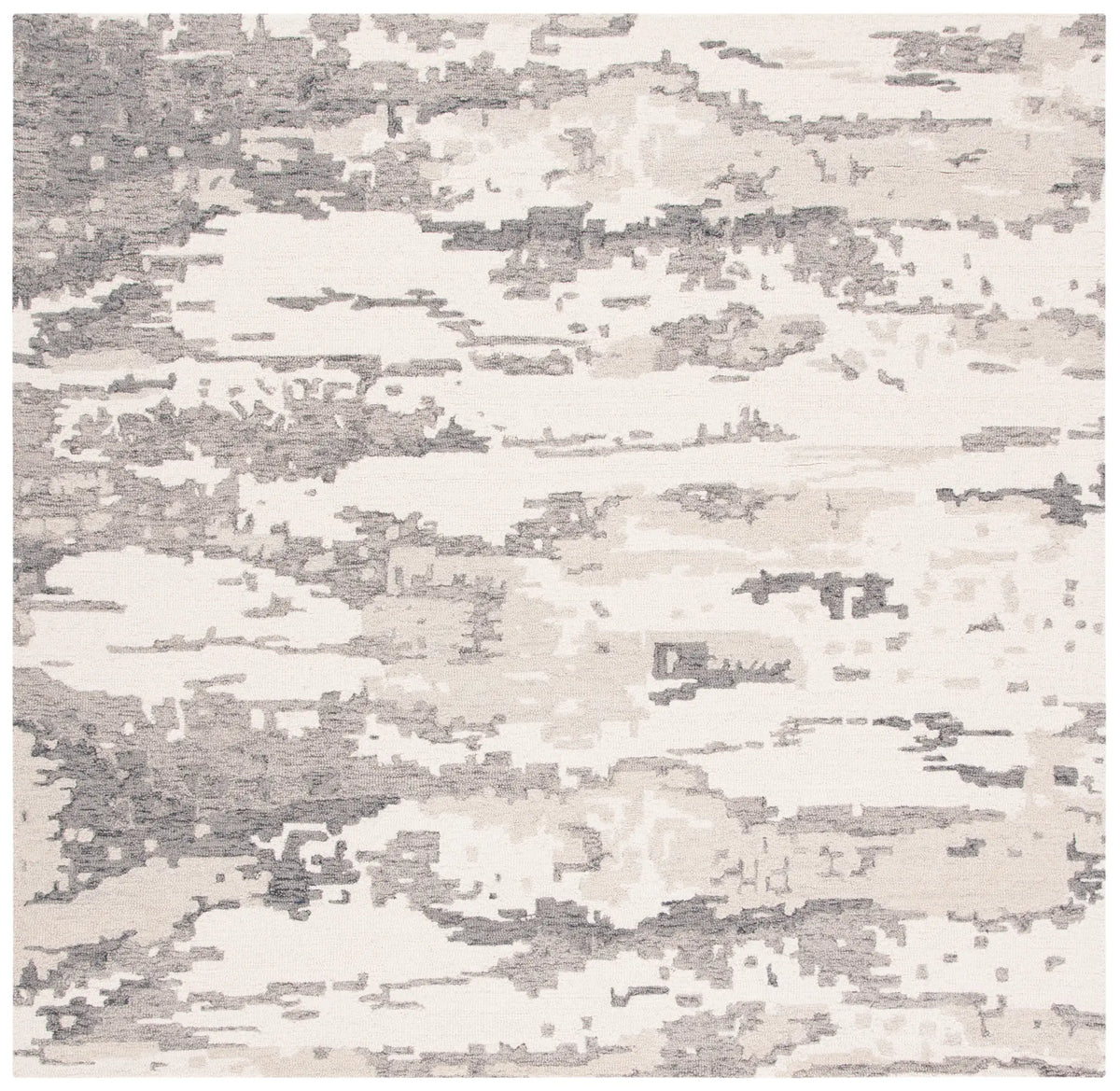 Safavieh Abstract 6'-0" x 6'-0" Rug in Charcoal / Ivory