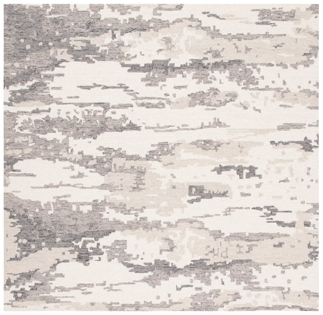 Safavieh Abstract 6'-0" x 6'-0" Rug in Charcoal / Ivory