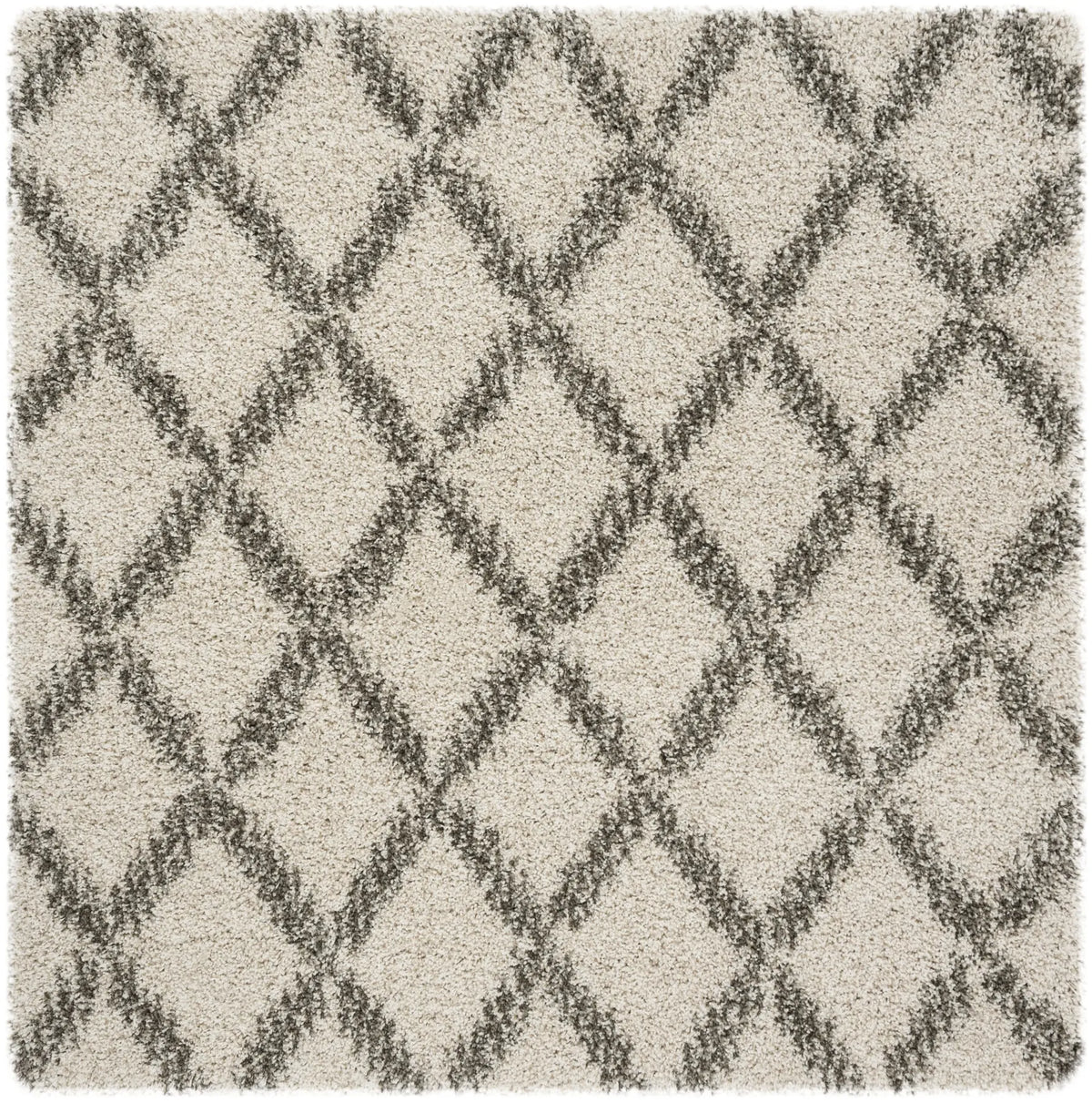Safavieh Hudson Shag 5'-0" x 5'-0" Rug in Ivory / Grey