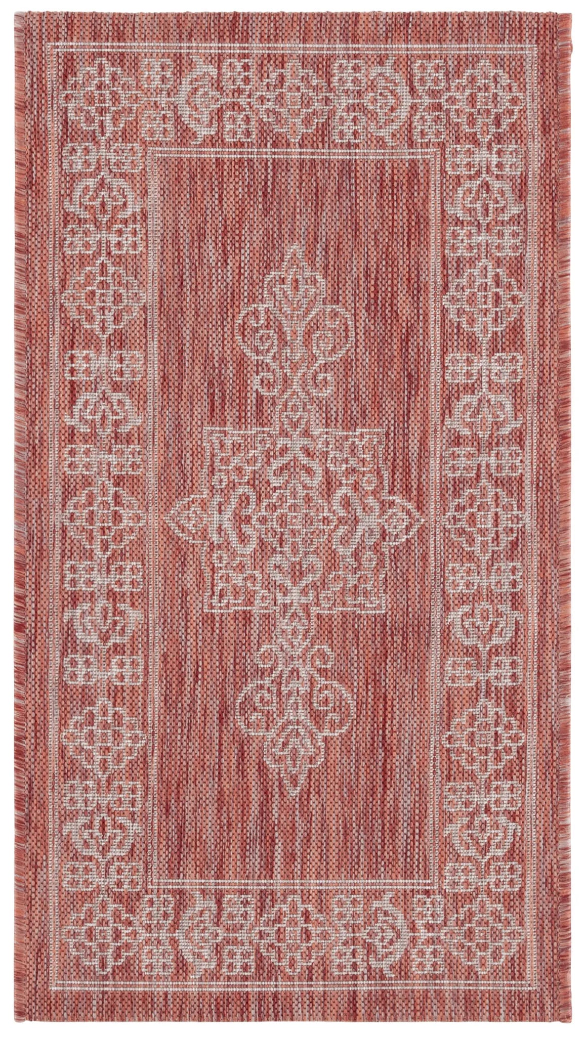 Safavieh Courtyard 2'-0" x 3'-7" Rug in Rust / Ivory