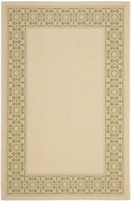 Safavieh Courtyard 4'-0" x 5'-7" Rug in Cream / Green
