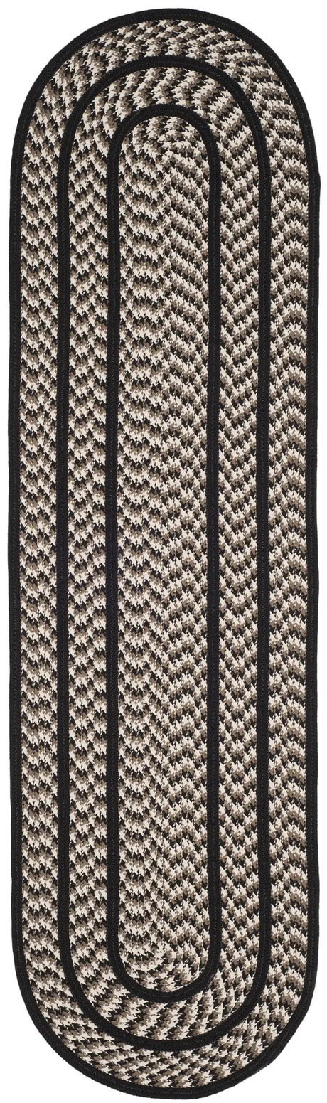 Safavieh Braided 2'-3" x 8'-0" Rug in Ivory / Black