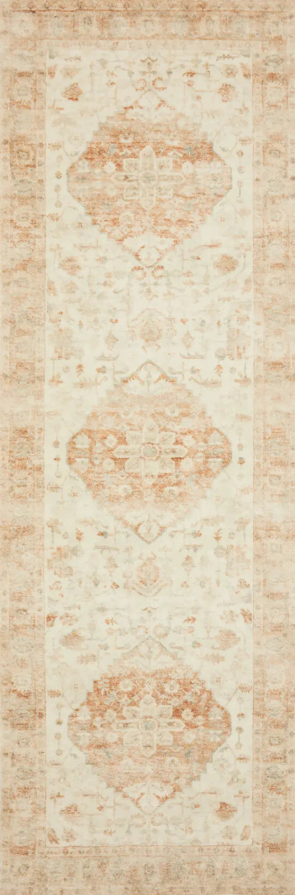 Loloi Rosette Ros-03 Ivory/Terracotta Rugs - runner flat