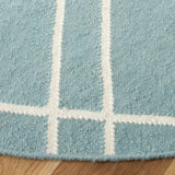 Safavieh Dhurries 6'-0" x 6'-0" Rug in Light Blue / Ivory
