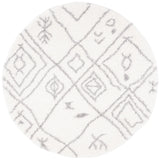 Safavieh Fontana Shag  800 6'-7" x 6'-7" Rug in Cream / Grey