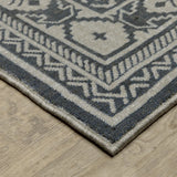 Oriental Weavers Sphinx Intrigue Int05 Blue/ Beige Rug - corner detail