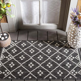 Safavieh Courtyard 2'-0" x 3'-7" Rug in Black / Ivory