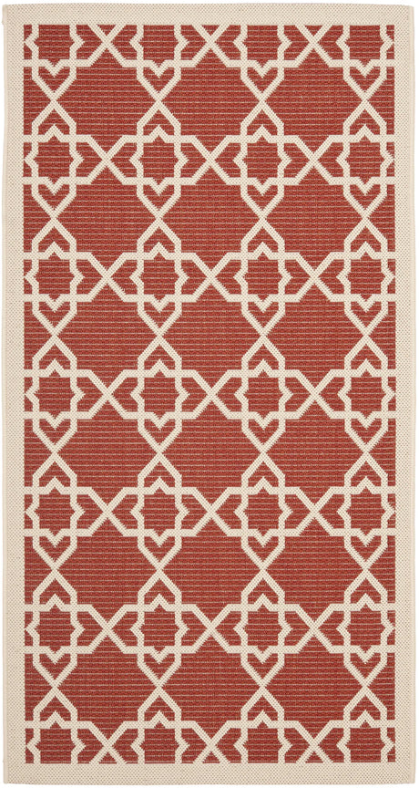 Safavieh Courtyard 2'-7" x 5'-0" Rug in Red / Beige