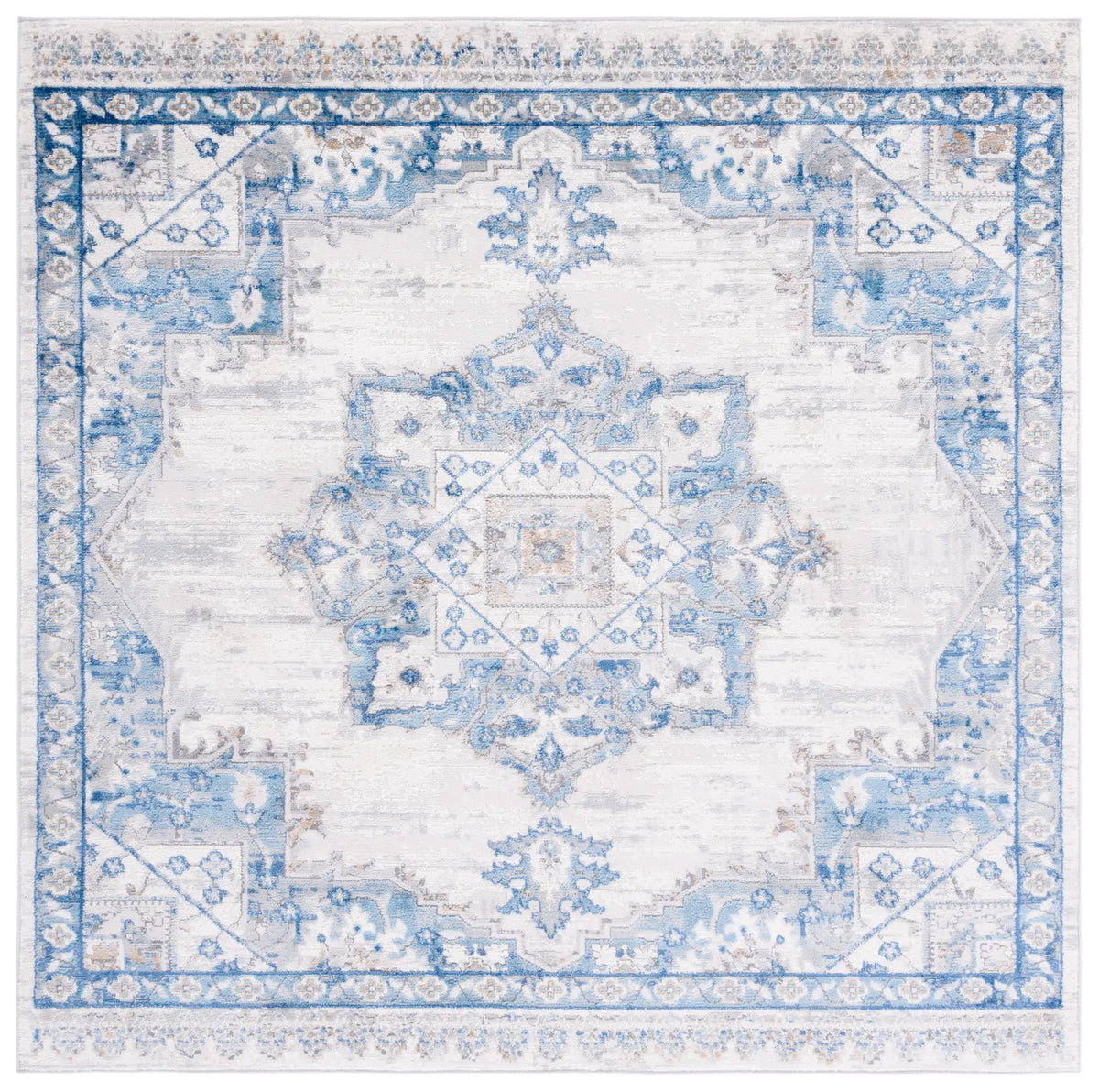 Safavieh Shivan 100 6'-7" x 6'-7" Rug in Ivory / Blue