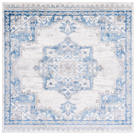 Safavieh Shivan 100 6'-7" x 6'-7" Rug in Ivory / Blue