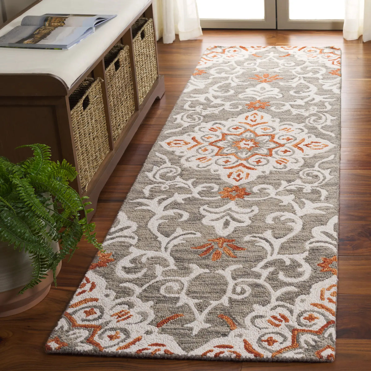 Safavieh Metro 2'-3" x 8'-0" Rug in Grey / Rust