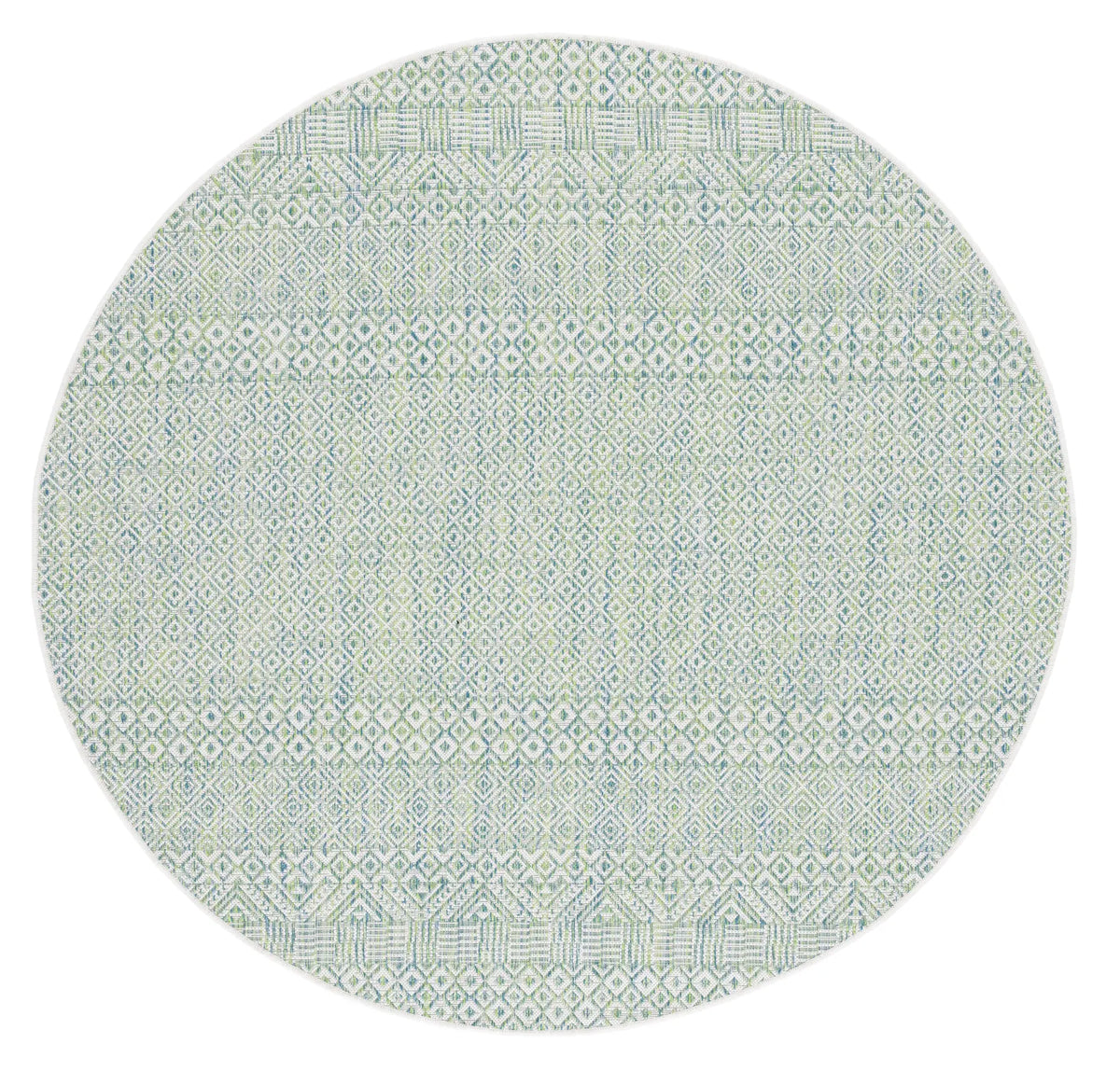 Safavieh Courtyard 5'-3" x 5'-3" Rug in Ivory / Green