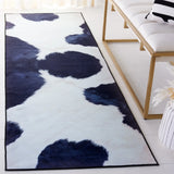 Safavieh Faux Hide 2'-6" x 10'-0" Rug in Ivory / Dark Blue
