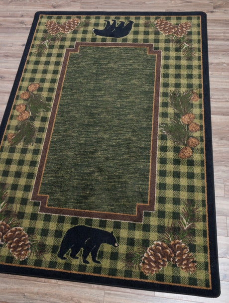 American Dakota Lakeside Bear Green Rug